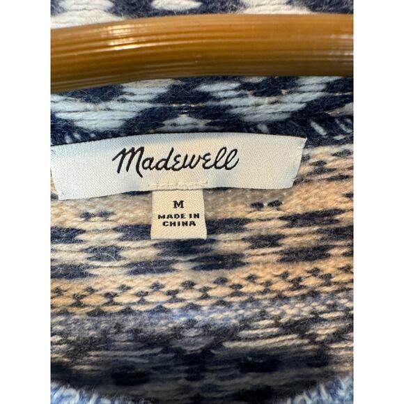 Madewell Navy and Cream Patterned Crew Neck Sweater - Picture 8 of 8